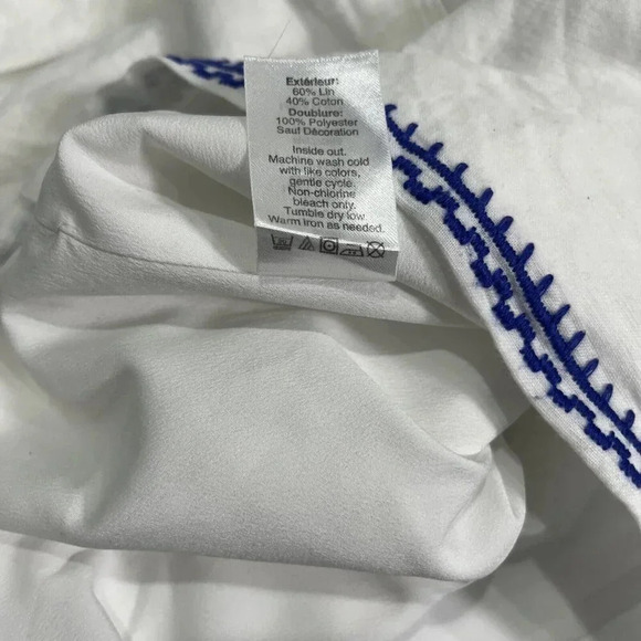 J.Crew Cotton Linen Shift Dress Floral Embroidered Size XXS Boho Peasant Cottage - Picture 6 of 7